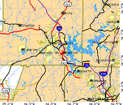 Emerson, GA map