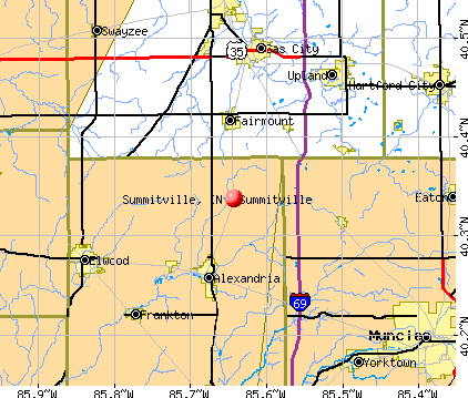Summitville, IN map