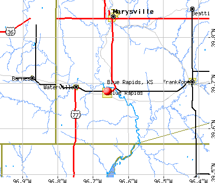 Blue Rapids, KS map
