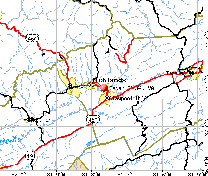 Cedar Bluff, VA map