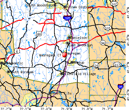Wauregan, CT map