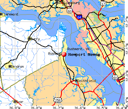 Rushmere, VA map