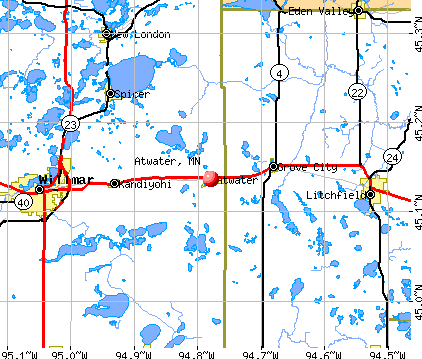 Atwater, MN map