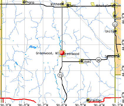 Greenwood, WI map