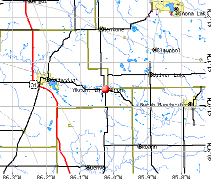 Akron, IN map