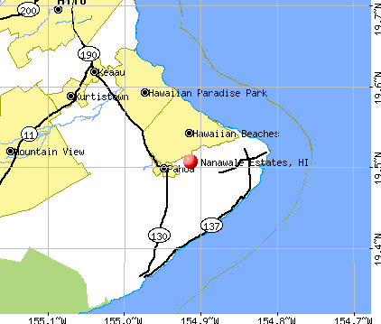 Nanawale Estates, HI map