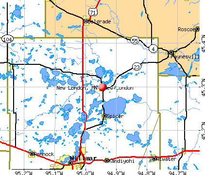 New London, MN map