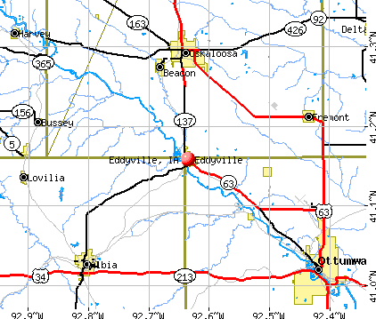 Eddyville, IA map