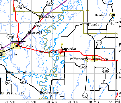 Augusta, AR map