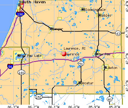 Lawrence, MI map