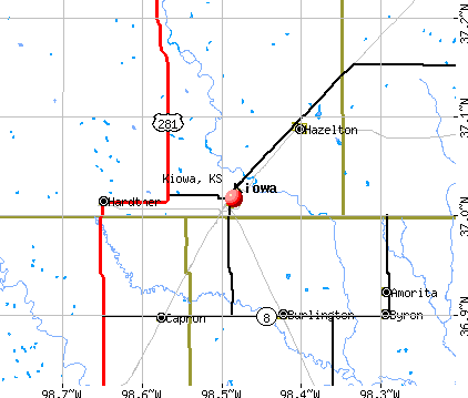 Kiowa, KS map