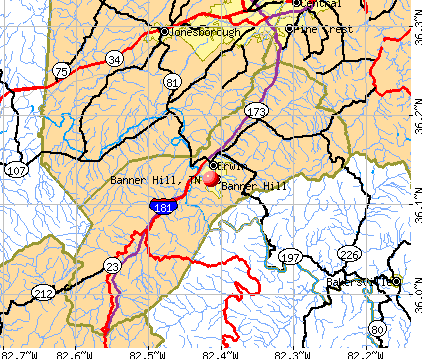 Banner Hill, TN map