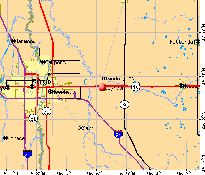Glyndon, MN map