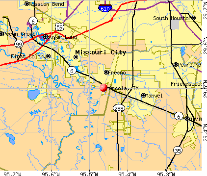 Arcola, TX map