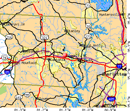 Lowell, NC map