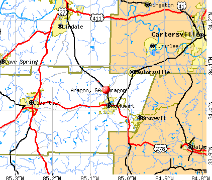 Aragon, GA map