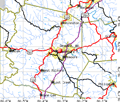 Despard, WV map