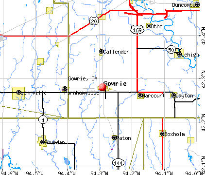 Gowrie, IA map