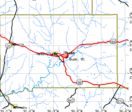 Bude, MS map
