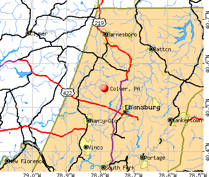 Colver, PA map