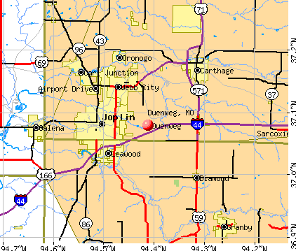 Duenweg, MO map
