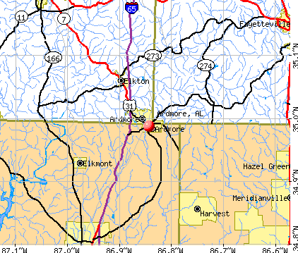 Ardmore, AL map