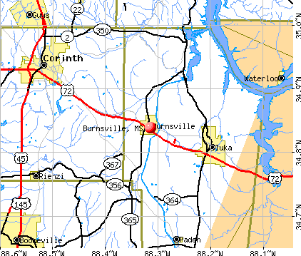 Burnsville, MS map
