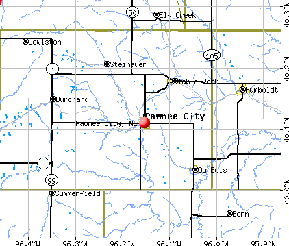 Pawnee City, NE map