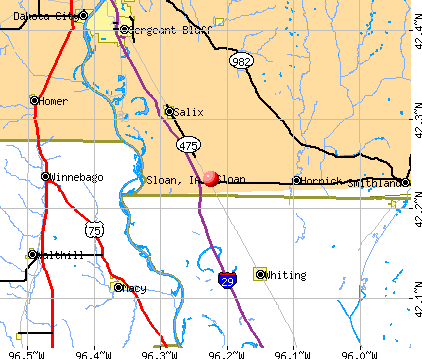 Sloan, IA map