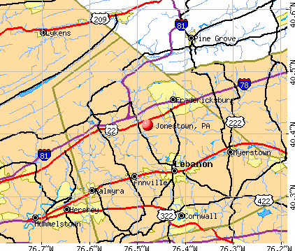 Jonestown, PA map