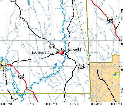 Leakesville, MS map