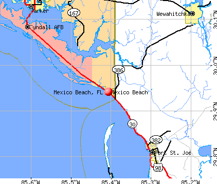 Mexico Beach, FL map