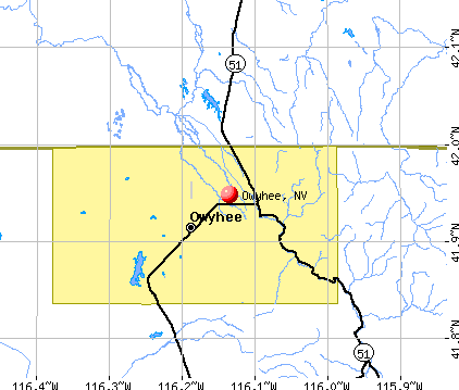 Owyhee, NV map