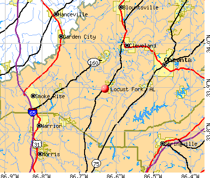 Locust Fork, AL map