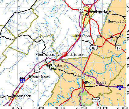 Middletown, VA map