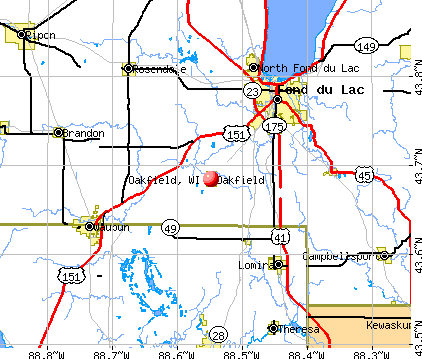 Oakfield, WI map