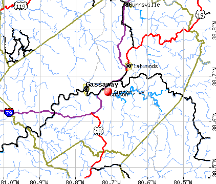 Sutton, WV map
