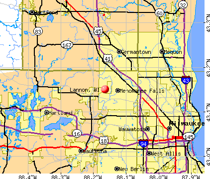 Lannon, WI map