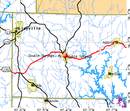 Double Springs, AL map