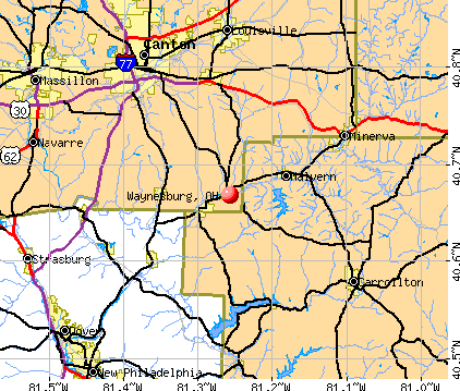 Waynesburg, OH map