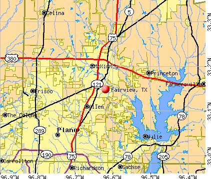 Fairview, TX map