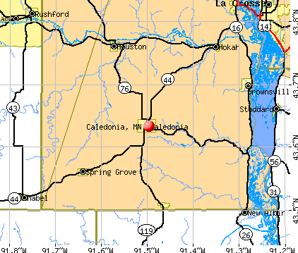 Caledonia, MN map