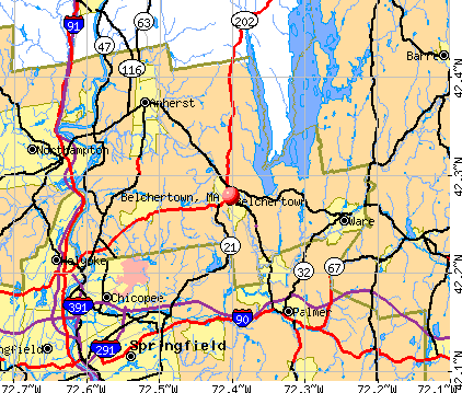 Belchertown, MA map