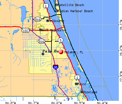 Malabar, FL map