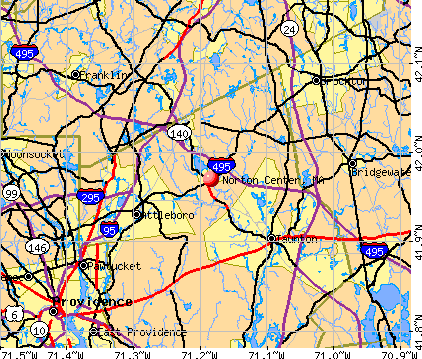Norton Center, MA map