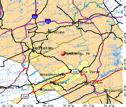Weatherly, PA map