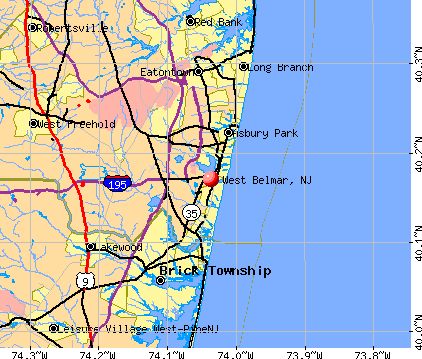 West Belmar, NJ map