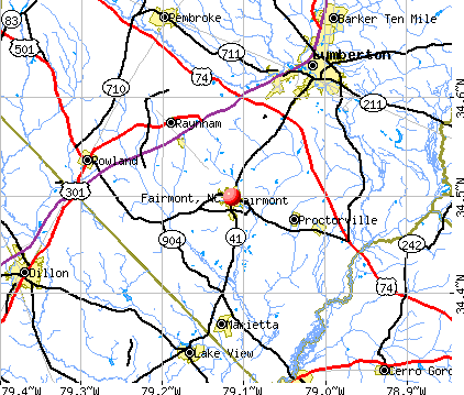 Fairmont, NC map