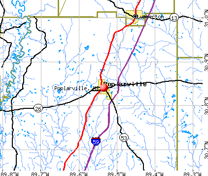 Poplarville, MS map
