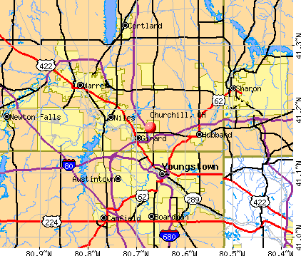Churchill, OH map